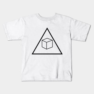 Delta Cubes (Abed's Design) Greendale Community College - Black Logo Kids T-Shirt